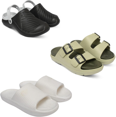 Acorn Men Slides(Black, Beige, White , 7)