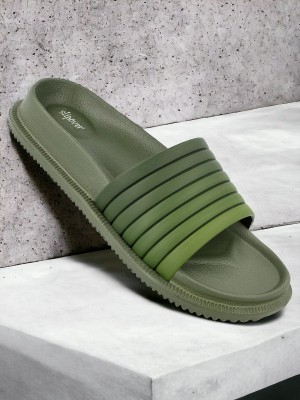 slipover Men Slides(Olive , 9)