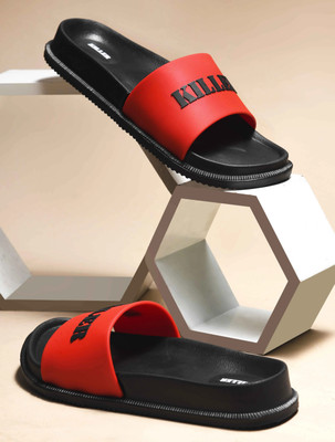 KILLER Men Slides(Red, Black , 10)