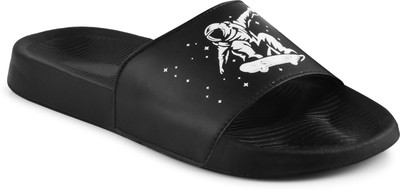 Footfit Men Slides(Black , 9)