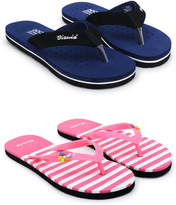 Feens Women Stylish and Comfortable Trending Super Soft Flat Ortho Care Diabetic Comfort Slippers(Blue, Pink , 8)