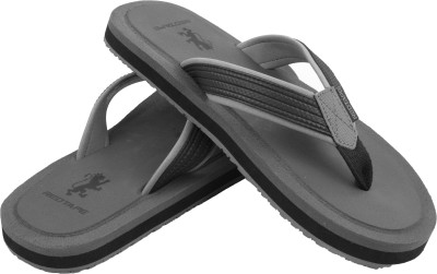 Red Tape Men Flip Flops(Black, Grey , 7)