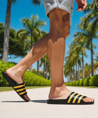 ADIDAS Men ADILETTE AQUA Slides(Black , 9)