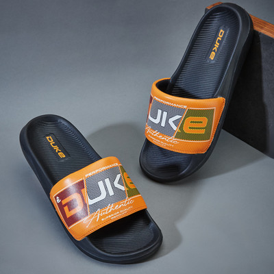 DUKE Men Slides(Orange , 7)