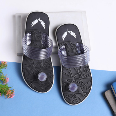 Lite Hawks Men Stylish Ortho |Lightweight|Breathable|Anti-Slip|Pain Relief|Flip Flop for Boys Slippers(Black , 10)