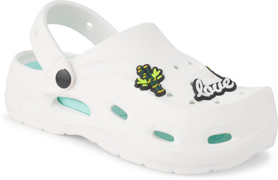 Dressberry Women Clogs(White, Blue , 6)