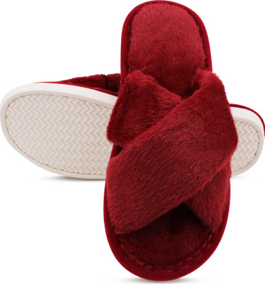 VRITRAZ Women Slippers(Red , 7)