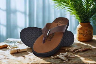 DR STTEP Women Soft Ortho Slippers for Women | Comfortable Anti-Skid Flip Flops Daily Use Slippers(Brown , 7)