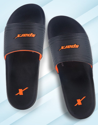 Sparx Men Slides(Black, Orange , 10)