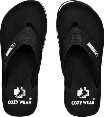Cozy Wear Men Slippers(Black , 8)