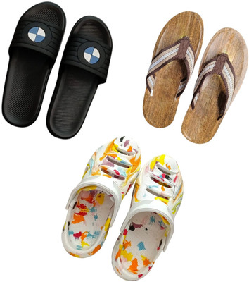 BLIBBERS Men Slippers(Black, Brown, Multicolor , 9)