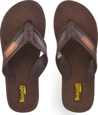 LIBERTY Men Flip Flops(Brown , 7)