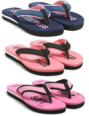 zebio Women Slippers(Navy, Pink, Pink, Black, Pink, Black , 4)