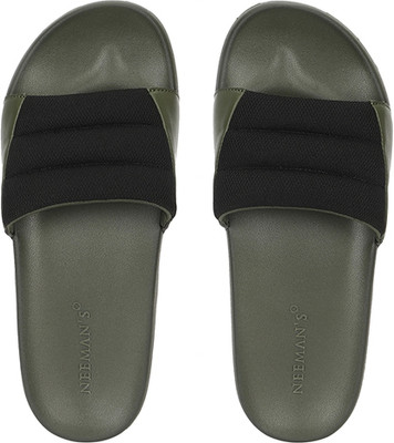 Neemans Men Slides(Black, Olive , 10)