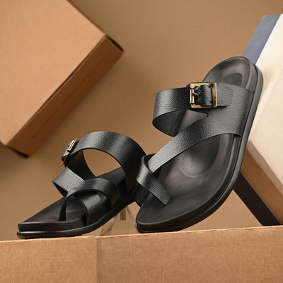 Azzaro Black Men Slides(Black , 7)