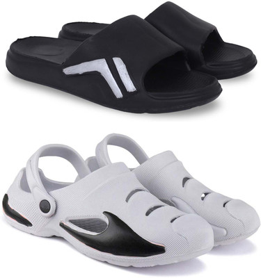 Pampy Angel Men Slippers(Black, Grey , 10)