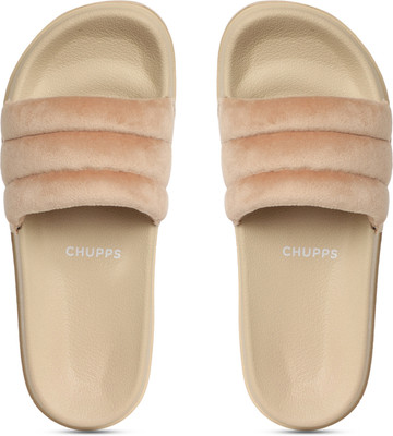 Chupps Women Cloud Cozy Beige Slides Slippers Soft Lightweight Flip Flops For Slides(Beige , 7)