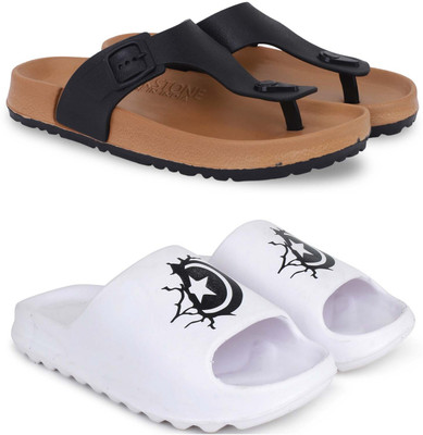 Pampy Angel Men Slippers(Beige, White , 6)