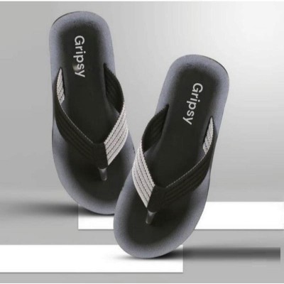 PRIKSH FOOTWEAR Men Flip Flops(Grey, Black , 6)