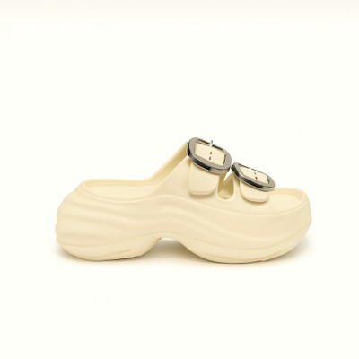 FOAMTEK Women Slides(Off White , 7)