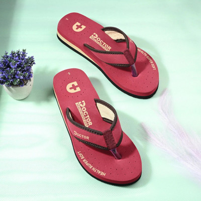 Footup Women Newly launch Premium Diabetic Ortho Comfortable Lightweight Pregnancy Antiskid Flip Flops(Multicolor , 8)