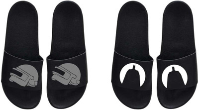 nvisan Men Slides(Grey, Black , 9)