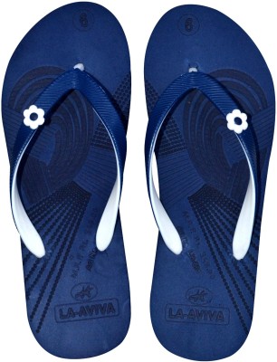 LA-AVIVA Women Slippers(Blue , 5)