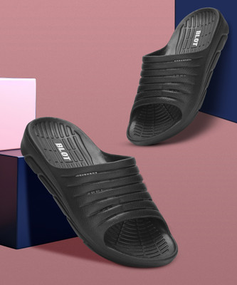 Paragon Men Slides |Lightweight Slipper|Water Resistant|Comfortable Slides(Black , 6)