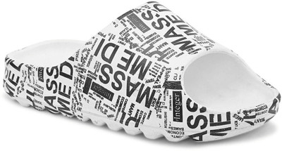 Blue Pop Men Slides(Black , 8)
