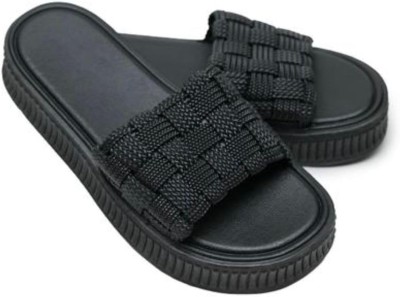 WOLVESDEN Women Slides(Black , 4)