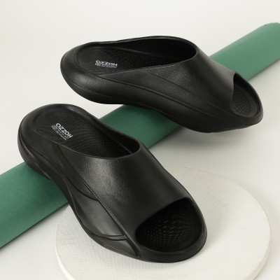 OZZOH Men Flip Flops(Black , 6)