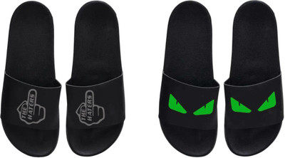 nvisan Men Slides(Green, Grey, Black , 10)