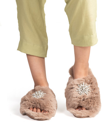 RETTROSE Women Slides(Beige , 3)