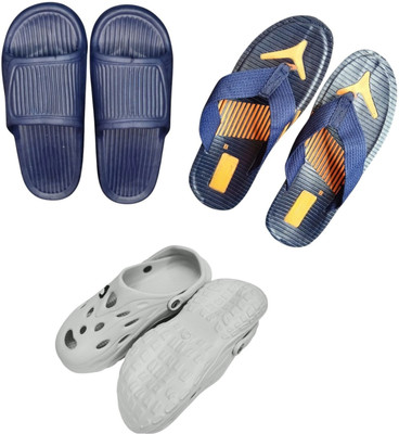 BLIBBERS Men Slippers(Navy, Blue, Off White , 6)