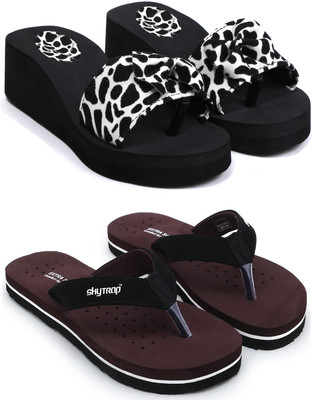 Skytrap Super Soft Women Flip Flops(Multicolor , 8)
