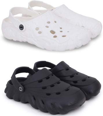 Kapani Fashion Men Slippers(White, Black , 8)