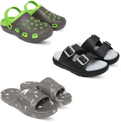 Acorn Men Slides(Green, Grey, Grey , 9)