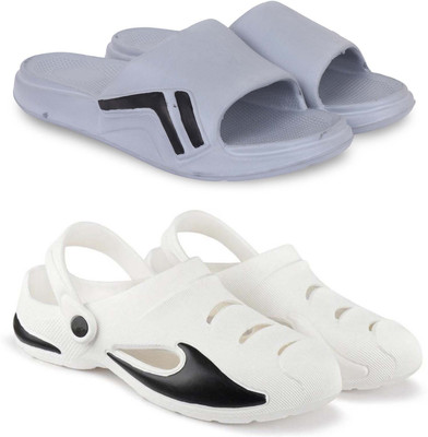 Pampy Angel Men Slippers(Grey, White , 6)
