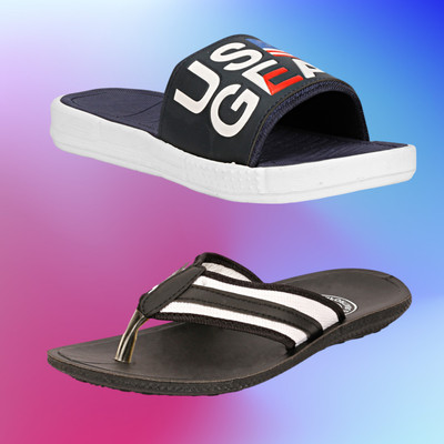 Orvax Men Slides(Blue , 8)