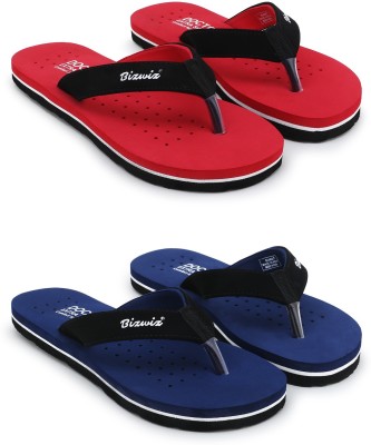 Jonedee Women Slippers(Red, Blue , 6)