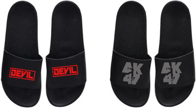 nvisan Men Slides(Red, Black , 8)