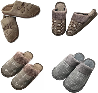 Mahi Enterprises Men Flip Flops(Brown, Beige, Beige, Grey , 6)