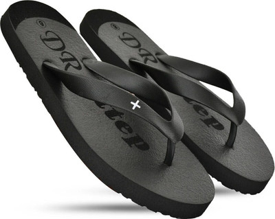 DR STTEP Men Soft Ortho Slippers for Men | Comfy Anti-Skid Flip Flops for Daily Use Slippers(Black , 8)