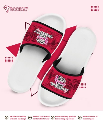 Bootco Women Slides(Red , 6)