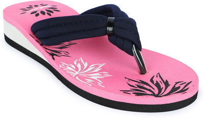 SOUL CULTURE Women Slides(Pink , 4)