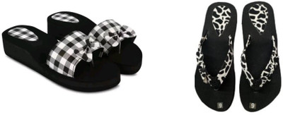 BOOMBEAUTY Women Slides(Black , 3)