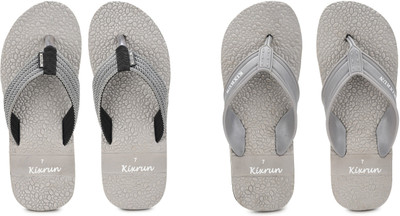 Kixrun Men Slippers(Grey, Grey , 9)