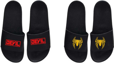 nvisan Men Slides(Red, Yellow, Black , 8)