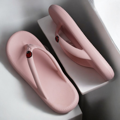 Free Kicks Women Flip Flops(Pink , 8)