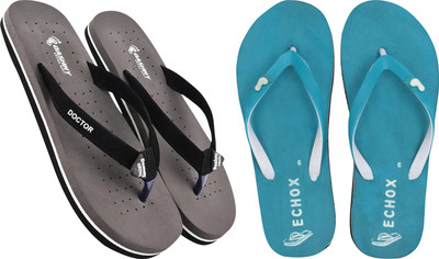 DASHNY Women Flip Flops(Multicolor , 9)